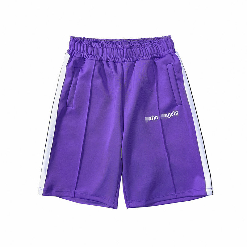 Palm Angle Shorts Palm Angels Casual Striped Shorts Elastic Men and Women Sports